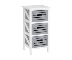Premier Housewares Vermont - Cómoda (6 cajones), Color Gris, Gris, 3 cajones