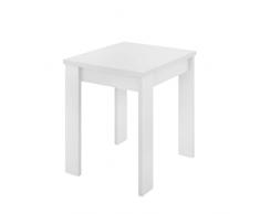 DEKIT GRUPO RIMOBEL BOK Mesa de Comedor Cocina Extensible, Melamina, Blanco, 77-79-77x67-134x67 cm