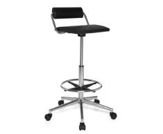 hjh OFFICE 665170 Silla de Trabajo y Giratorio Top Work 28 Espuma Duro Negro Cromado, Ajuste de Altura Extremo, Soporte Lumbar