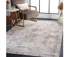 Safavieh Alfombra Rectangular Abstracta Trenzada colección Invista, Color Crema y Beige, 122 x 183 cm, 80% Polipropileno y 20% poliéster