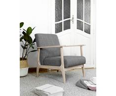 Kenay Home Oslo Butaca Salón Comedor Dormitorio, Gris, 66,5x78,5x74cm (WxHxD)