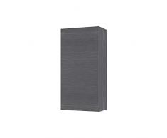 Baikal Armario Auxiliar Multiusos, Ideal para el baño o Espacios pequeños. Mueble de fácil instalación. Melamina 16mm. Mueble MONTADO. 1 Puerta Ceniza, 37 cm