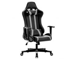 IntimaTe WM Heart Silla Gamer, Silla Gaming Silla Escritorio Giratoria, Altura Ajustable Respaldo Inclinable hasta 135 ° con Apoyabrazos Fijos (Gris)