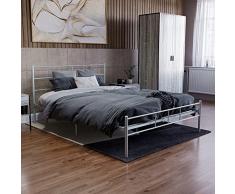 Home Discount Cama Doble Dorset, Color Plateado