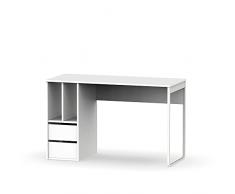MUEBLES PITARCH Nolita Mesa para Estudiar-Despacho, Aglomerado de partículas y melamina de Alta Densidad, Blanco/Pata Blanca, 74 x 120 x 55 cm
