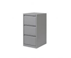 Rocada | Archivador Metálico para Carpetas Colgantes | Armario archivador Muebles Oficina | 3 Cajones| Armarios con Cerradura | 47x62x102 cm - Gris