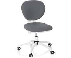 hjh OFFICE 670971 Silla de Escritorio para Niños Kid Vivo Tela Gris, Silla giratoria para Juvenil, Respaldo con Ajuste de Altura