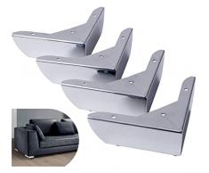 IPEA Pies para Muebles y sofás con Forma de Esquina, Modelo MALIBÙ – Juego de 4 Patas de Metal – Patas con diseño Angular para sillones, armarios, Camas – Color Cromado – Base – Altura 50 mm