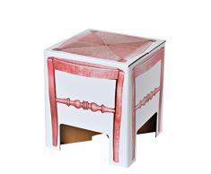 Daycollection Collection 4 meK FITIPOCU4 -Puf de cartón (Medidas: 30 x 30 x 33 cm), diseño de Taburete, Color Rojo