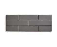 ECCOX - Cabecero de Cama Efecto Ladrillo en Polipiel - Cabezal Tapizado en Polipiel con Acolchado de Espuma y Refuerzo Trasero - Color Gris - 112 cm para Camas de 110 cm
