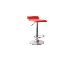 La Silla Española - Taburete con asiento cuadrado en color rojo, en simil piel, regulable en altura 38x30x86 cm