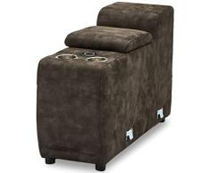 Ibbe Design Sofá Modul Bar con Portavasos y Cargador Inalámbrico Marrón 1 Plaza Alexa Tapizado en Tela Sillas Sillón de Salón Sala de Estar