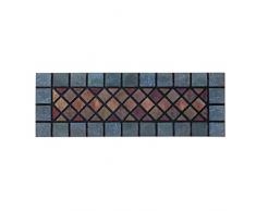 Nicoman Elegante tapete de Barrera para Azulejos ecológicos, raspado y Antideslizante para Puerta Interior/Exterior, Estrecho (75 x 25 cm), Borde Azul