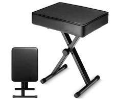 CAHAYA Teclado Piano Banco 7cm Acolchado X-Style Altura Ajustable Piano Banco Acolchado Teclado Taburete Silla Asiento para Teclados Digitales Electrónicos Pianos Negro CY0296