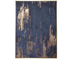 DRW Cuadro con Marco de Madera Rectangular en Azul y Plata 00x140cm