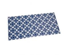 DRW Alfombra Rectangular de Vinilo Espuma y PVC con Dibujos en Azul y Blanco 120x60cm