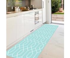 VINILIKO, Alfombra de vinilo, Hexágono, Turquesa, 66x180 cm