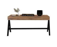 Mesa auxiliar,100% Tablero de aglomerado rechapado en melamina, Color Atlantic Negro