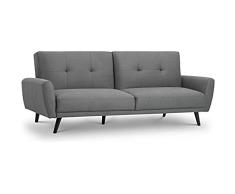 Julian Bowen Sofá Monza de 3 plazas, Marco de Madera con tapicería de Espuma y Tela, Gray, Height: 83, Width: 192, Depth: 81cm