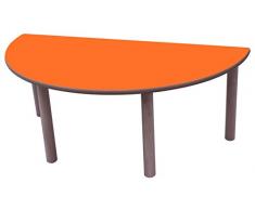 Mobeduc Mesa Infantil semiredonda 120 cm (Talla 3), Haya, Haya y Naranja