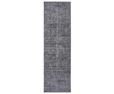 NORTHRUGS Alfombra para Interiores y Exteriores, 80 x 350 cm, Reversible, Resistente a la Intemperie, diseño Oriental, para balcón, terraza, jardín, Invernadero, salón, Impermeable, en Plata