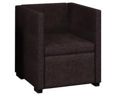 VCM Rulas Sillón, Tela, Marrón Oscuro, 64x60x56 cm