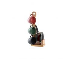 DKD Home Decor Juego de 6 Tazas con Plato, Estándar