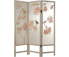 Suska-Regalos Biombo Madera Blanco Vintage, 150x180x3cm