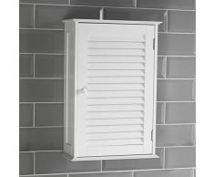 Home Discount Casa de Descuento® Obturador, 1 Puerta Armario de baño montado en la Pared de Almacenamiento, Color Blanco