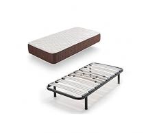 HOGAR24 XP25- Colchón viscoelástico + Somier Multiláminas con Patas, Medida 90x190 cm, Máxima Calidad En Descanso, Confort Y Firmeza Alta, Grosor 30 cm.