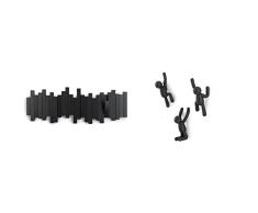 Umbra 318211-040 Perchero decorativo de pared Sticks Negro + 318165-040 Percheros de Pared Buddy Negro,Set of 3
