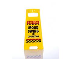 Boxer Señal de Advertencia de plástico Amarillo para Escritorio: «Mood Swing»