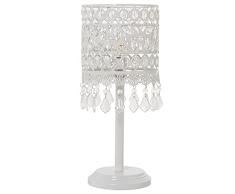 DRW Lampara de Sobremesa de Metal y Acrílico en Blanco 19x44cm