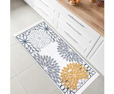 Fashion4Home Alfombra de pelo corto - Alfombra Boho Kelim - Alfombra de salón, dormitorio y cocina, alfombra de pasillo, alfombra de habitación infantil, color azul oriental, saludos: 60 x 90 cm