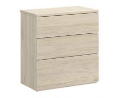 HOMEKIT Cajonera 3 cajones, mesita de Noche, 52x58x34 cm