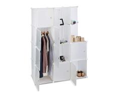 Relaxdays Estantería Modular con 10 Compartimentos, Blanco, 146 x 110 x 46 cm