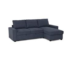 BUDWING Nina Sofá Cama 3 Plazas Chaise Longue Reversible (Lado Izquierdo o Derecho), con Almacenaje, en Tejido de Poliéster, Dimensiones Totales 239cm(Ancho) x153,5cm(Fondo) x86,5cm(Alto)