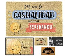 LucaHome - Felpudo Entrada casa de Fibra de Coco Natural 40x60cm con Antideslizante, felpudos para Exterior e Interior, Felpudo Gracioso (Eres Casualidad)