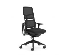 Steelcase Please Air Silla de Oficina Ergonómica con Altura, Soporte Lumbar y Brazos Ajustables, Mecanismo reclinable, Respaldo de Malla Negra Transpirable y cómodo asiento en Tejido Onyx