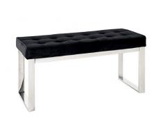 Haku Möbel Banco de acero inoxidable negro 41 x 100 x 48 cm