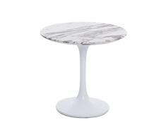 Adda Home Mesa, Marmol Artificial/MDF/Fibra Vidri0, Blanco, 55X55X52 CM