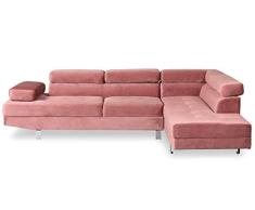 Menzzo Alfa - Sofá esquinero, Terciopelo, Color Rosa, 260