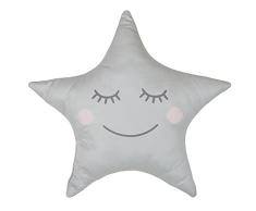 HOME DECO KIDS Cojín de Estrella Gris, 44 x 37 cm, para decoración de habitación Infantil
