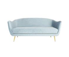 Shiito - Sofá 2 plazas poliéster con Patas en Metal y Terciopelo en Color Turquesa 174X84X79. Modelo MB 162868
