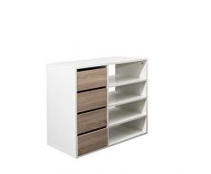 Marca Amazon - Movian Arga - Armario zapatero, 89.5 x 40 x 73.2 cm (largo x ancho x alto), roble y blanco