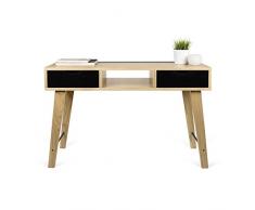 Tema Home limón Consola con cajones, Madera, Roble y Negro, 120 x 45 x 79 cm