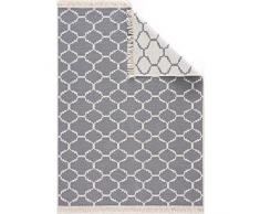 Fashion4Home Alfombra de pasillo - Tepiche para salón, dormitorio, cocina, habitación de los niños, cuarto de baño - Alfombras Boho Kelim - Alfombra de pasillo gris claro-blanco, tamaño: 160 x 230 cm