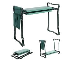 Todeco Taburete de Rodillas con Bolsa de Herramientas para Jardinería, 2 in 1 Asiento Multifuncional de Jardín Plegable, Banco de Rodillas para Jardín