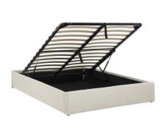 BAÏTA Cama Maletero Sakura Terciopelo Beige Crema somier 140x190 Incluido