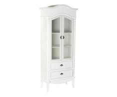 DT MB-180757 Vitrina MDF y Cristal, Blanco, 76 x 39 x 190 cm